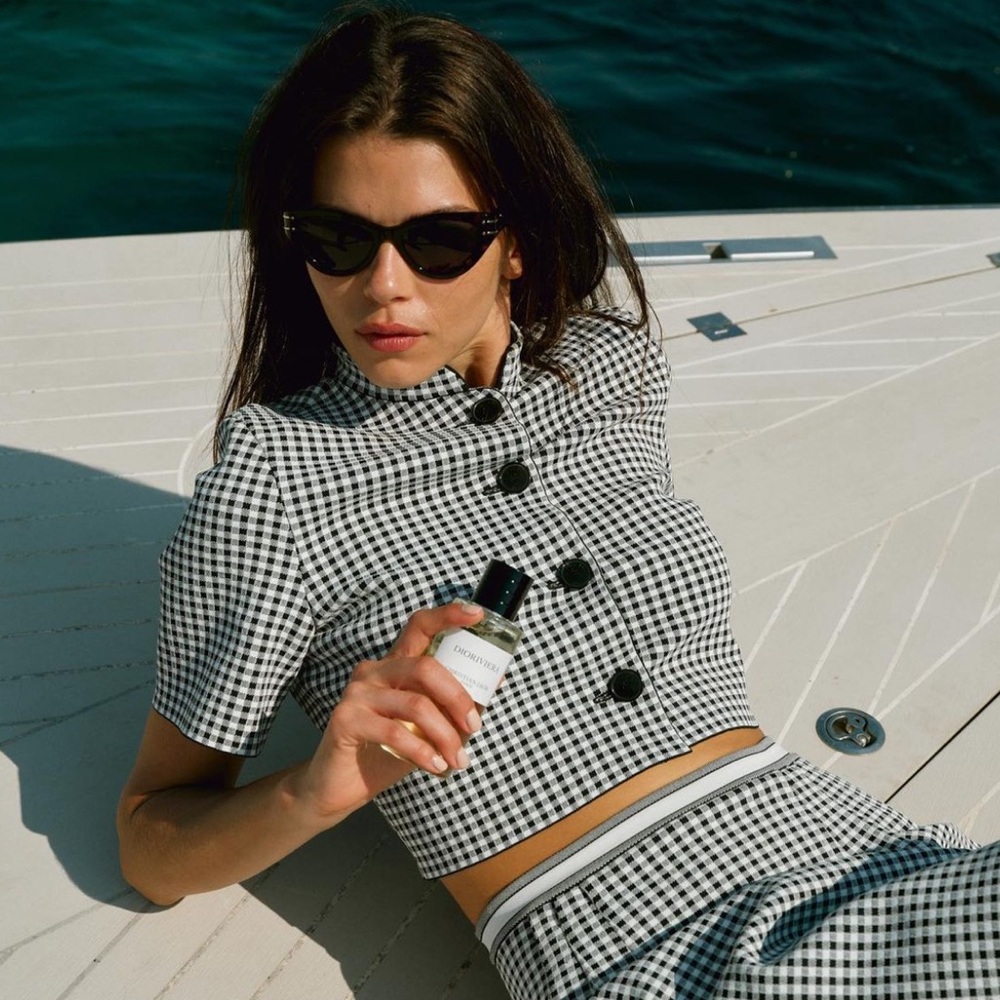 Cropped Jacket Gray and Black Check'n'Dior Knit | DIOR - Picture 1 of 11